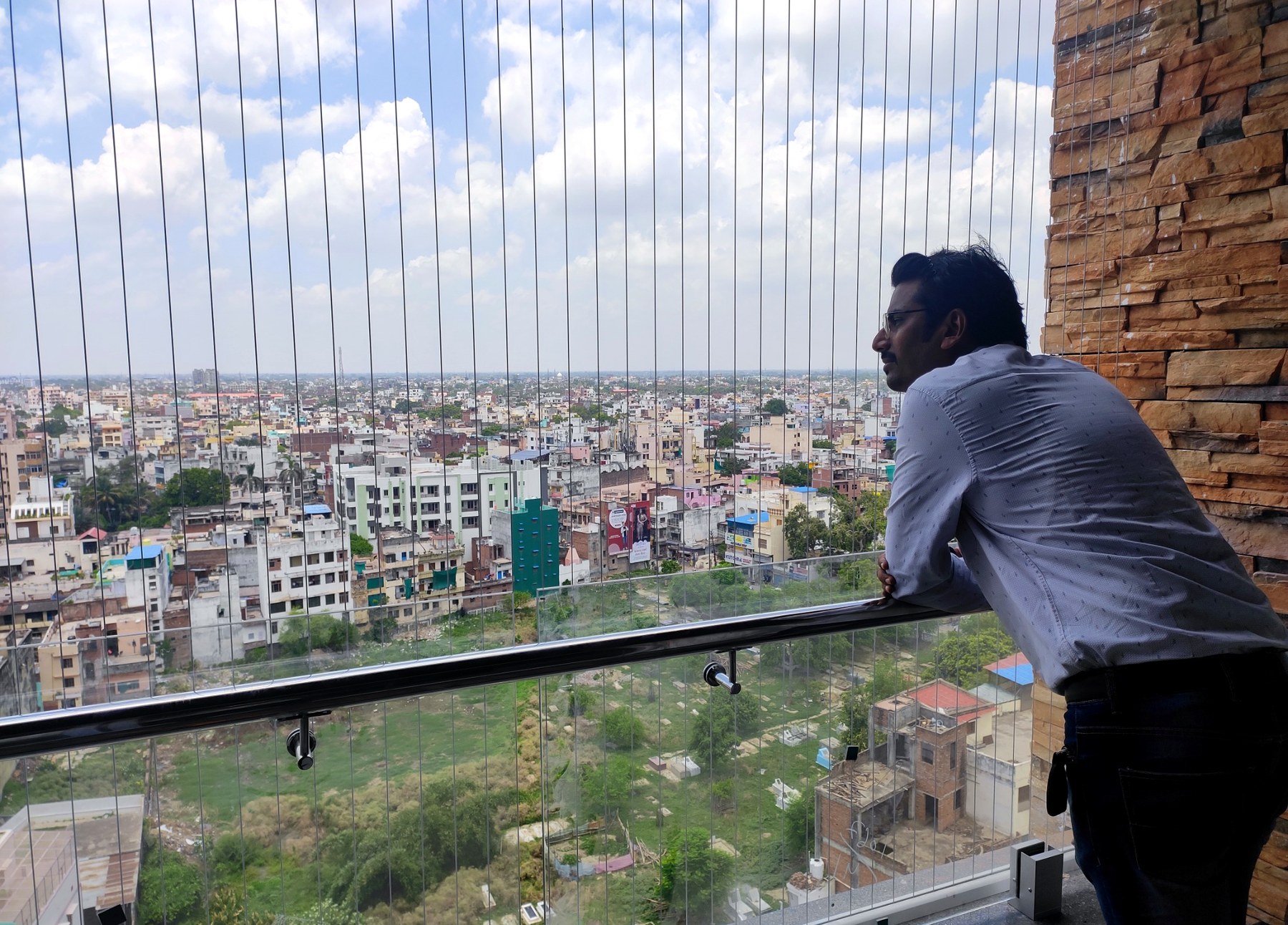 BLGP invisible grill installation overlooking Varanasi